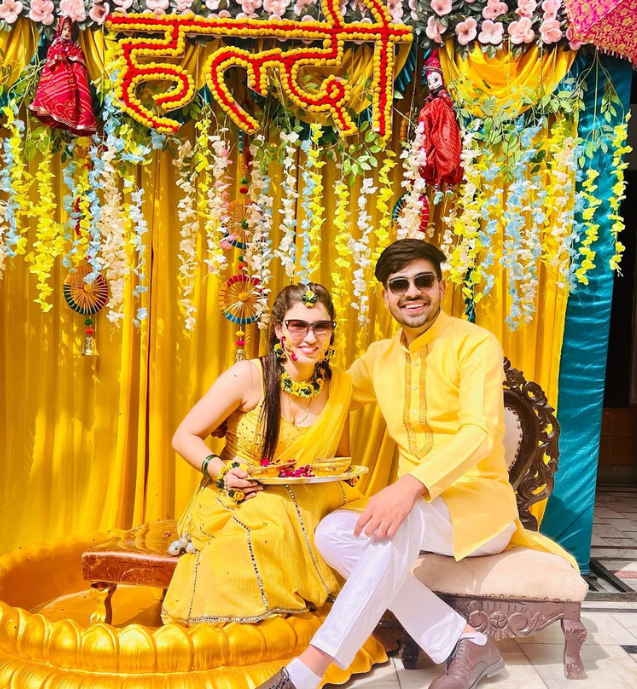 💛 Dulha Dulhan Haldi & Mehndi Ceremony 💛 🌿 2️⃣  Guns + 4️⃣ Color Refills 💦💥